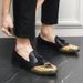 Euro Step British Carved Leather Men, Brogue Tassel Versatile Casual Fashion Hair Stylist Slip-On Lazy Shoes For Men_vogvips.com