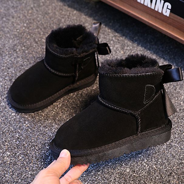 New Winter Children's Snow Boots, Genuine Leather For Boys And Girls, Warm, Non-slip And Stylish Cowhide_vogvips.com