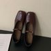 Cameido French Mary Jane Ballet Flats Simple Square Toe Single Buckle Women Shoes Spring_vogvips.com