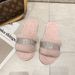 Women’s Shoes Furry Ribbon Slippers Home Flat Warm Slippers Fashionable Fashion Cotton Slippers_vogvips.com