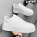 Summer New Breathable White Men's Versatile Thick Soled Sneakers Casual Black Board Trendy Shoes_vogvips.com