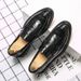 Suitable For All Seasons British Style Business Slip-On For Men, Large Size Casual Loafers, Korean Version Black Lazy Leather Shoes_vogvips.com