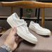 Simple Men's Casual 2026 New Model Leather Sneakers Breathable Hollow Design Versatile Fashion Lace-Up White Shoes_vogvips.com
