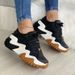 Sports And Leisure Women's Chunky Casual Shoes Increase Height Matching Color European And American Thick-soled Casual Lace-up Large Size_vogvips.com
