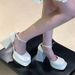 Women's Shoes New Thick Soled High Heeled One Strap Shoes For Women Hollow Versatile Mary Jane Shoes_vogvips.com