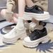 Chunky White Platform Sneakers For Women - Comfortable Casual Shoes With Soft Latex Insole & Non-Slip Rubber Sole_vogvips.com
