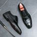 New Men's Brown Business Casual Derby Shoes British Style Lace-up Versatile Brock Men's Shoes Black Suit Banquet Dress Groom Wedding Shoes_vogvips.com