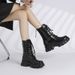 Yang Mi Same Style Shoes Martin Women 2025 Autumn Winter Trendy Back Zipper Thick Sole Height Increasing Short Workwear_vogvips.com