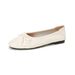 Square Head Shallow Mouth Ballet Flats Women's Bow French Single Shoes Soft-soled Grandma Shoes_vogvips.com