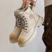 Beige Martin Boots Leather Niche Retro Style Tooling Boots Short Boots Men_vogvips.com