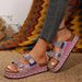 Women's Summer Sandals Thick Sole Cork Material Beach Style Size 43 Footwear_vogvips.com
