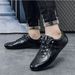 .Men's Round-toe Shoes, Best-selling Men's Shoes, Elastic Strap, Lazy Casual Sports Leather Shoes, One-piece Slip-on Shoes_vogvips.com