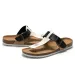 RUIZUSTOCK New Men's White Toe Ring Ankle Strap Cork Sandals Casual Comfort Adjustable Summer Slippers_vogvips.com