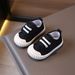Children's Casual Canvas Soft Sole Sneakers Low Top Spring Autumn Velcro White Boys Girls Single Walking Shoes_vogvips.com