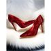 Women's Red Pointed Toe Stiletto Heels With Rhinestones – Elegant French-Inspired Wedding & Party Pumps Single Shoes_vogvips.com