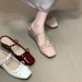 Women's Summer Mule Sandals With Internal Height Increase, Thick Bowknot, Soft Sole, Nude Pink, Closed-toe, For Outdoor_vogvips.com