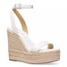 Women's Straw And Cowhide Wedge Sandals Round Toe Thick Sole Buckle Closure New Style Shoes_vogvips.com