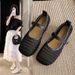 French Fishing Net Woven Shallow Mouth Single Shoes Women's Summer Beach Mary Jane Shoes Hollow Beanie Shoes Sandals_vogvips.com
