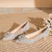 Champagne Gold Square Buckle Heels - Elegant Rhinestone Bridal Pumps (Pointed Toe, 3.5 Inch Stiletto, Comfortable Wedding & Party Shoes For Women)_vogvips.com