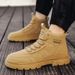 Men's Martin Autumn Winter British Style Workwear High-top Casual Yellow Boots Trendy_vogvips.com