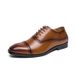 New Men's Brown Business Casual Derby Shoes British Style Lace-up Versatile Brock Men's Shoes Black Suit Banquet Dress Groom Wedding Shoes_vogvips.com