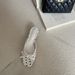 First Encounter Season Wave Point Bowknot Flip-flops Female Summer Wear Large Size Square Head Thick Heel Heel Low Heel Exposed Toe Cool_vogvips.com