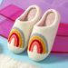 Mushroom Smiley Face Winter Plush Strawberry Rainbow Heart Towel Embroidered Cotton Slippers_vogvips.com