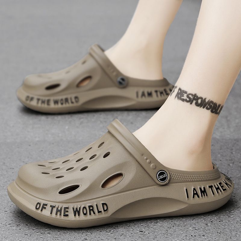 Men's Soft Soled Garden Shoes Trend All-match Slippers Men's Overhead Sandals Breathable Beach Shoes_vogvips.com