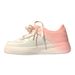 Gradient Color Flat White 2025 Spring Summer Autumn Thick Sole New Lace-up Sneakers Middle School Students Casual Shoes_vogvips.com