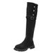 Chunky-heeled Knight Boots Women's Autumn/Winter New Retro Western Long Boots_vogvips.com