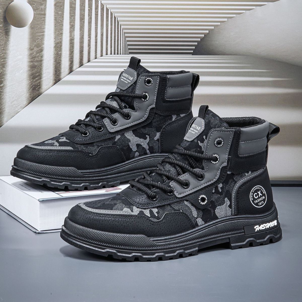 European Warm Series Martin Work Shoes Versatile Oversized Boots Men's Comfortable Casual Sports Extra Large Camouflage_vogvips.com