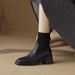 ShoeVault Chunky Knitted Short For Women 2025 Autumn Winter New High Heel Slim Versatile British Style Martin Stretch Sock Boots_vogvips.com