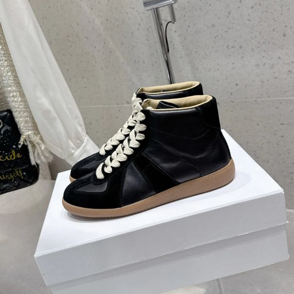 Summer New Sneakers Unisex Couple Style Flat Top Round Toe Comfortable Versatile High Version De Xun Shoes_vogvips.com