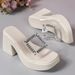 Women’s Shoes Platform Sandals – Rhinestone Square-Toe Slide Shoes (4 Colors & 7 Sizes)_vogvips.com