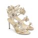 Women's Serpentine Wrapped Lace Flower Studded Diamond Twist Heel Sandals High Heels Dress Shoes_vogvips.com