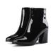 Patent Leather Pointed Toe Chunky Heel Ankle Trendy Women's Boots Plus Size 32-43_vogvips.com