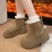 Thick-soled Muffin Heightening Snow Short Boots Children Fleece Warm Snow Cotton Shoes Outside_vogvips.com