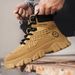 Men's High-Top Casual Boots – Vintage British Style Work Boots With Thick Sole, Anti-Slip & Height Increasing, Retro Martin Boots For Autumn & Winter_vogvips.com