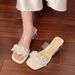 Summernew Arrival Silver Stereo Flower Rhinestone Transparent Thick Heel Sandals Women's Outwear Square Toe High Heel Sandals_vogvips.com