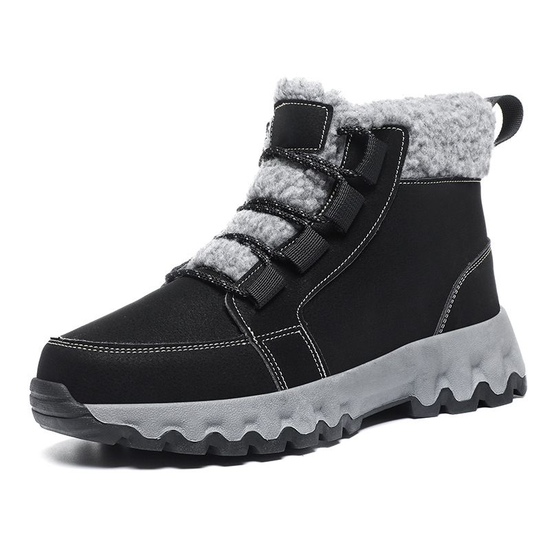 Snow Boots Men's Velvet Warm High-top Martin Boots Men's Thick-soled Cold-resistant Northeast Large Cotton Shoes_vogvips.com