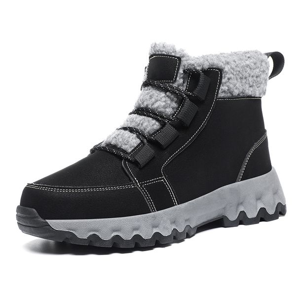 Snow Boots Men's Velvet Warm High-top Martin Boots Men's Thick-soled Cold-resistant Northeast Large Cotton Shoes_vogvips.com