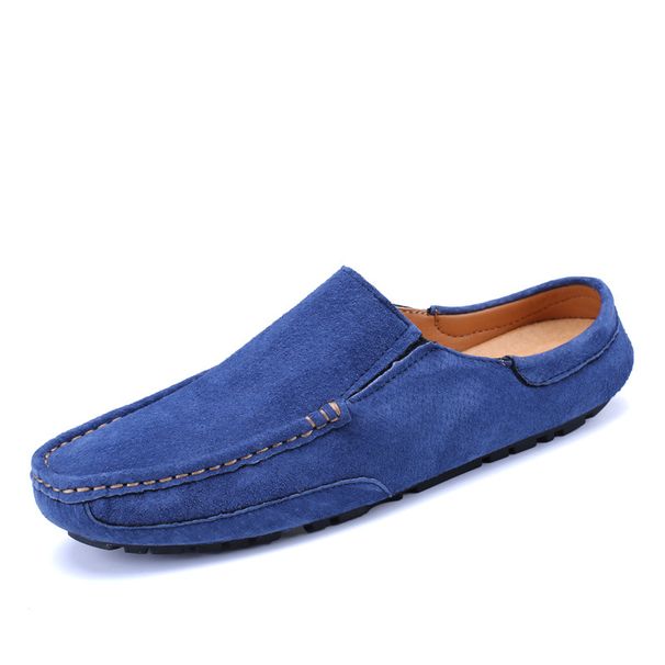 Spring and summer breathable bag head half slippers men a slip-on British non-slip heelless lazy bean shoes sandals_vogvips.com