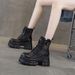 Thick-soled Hollowed Martin Boots Hollowed Breathable Mesh Boots Punched Hole Martin Boots Height-increasing Women's Boots_vogvips.com