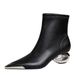 335-2 Style Banquet Women's Hollow Heel Iron Head Metal Pointed Short Boots_vogvips.com