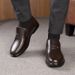 Suitable For All Seasons Spring Business Casual Genuine Men's Middle-aged Leather Soft Sole Cowhide Small Slip-on Large Size Dad Shoes_vogvips.com
