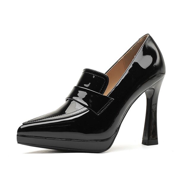 1138-1 2025 Autumn New College Style Pointed Toe Stiletto High Heel Women' Waterproof Platform Comfortable Single_vogvips.com