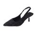 French-style Elegant High-heeled Closed-toe Sandals For Women, 2024 New Summer Model, Stiletto Pointed Toe Slip-on_vogvips.com