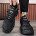 European Warm Series Autumn Winter New Fashion Rotating Button No-Tie Slip-On Martin Boots Leather Outdoor Sports Windproof Low-Cut Men's_vogvips.com