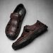 Summer Closed-Toe Sandals Lightweight Size 48 Beach Casual Breathable Velcro Soft Leather Surface Hole Shoes For Men_vogvips.com