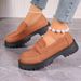 Spring And Autumn New Le Fu Large Size Sponge Cake Thick Bottom Set Casual Single Solid Color Fashion Lazy Shoes_vogvips.com